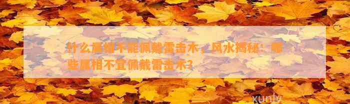 什么属相不能佩戴雷击木，风水揭秘：哪些属相不宜佩戴雷击木？