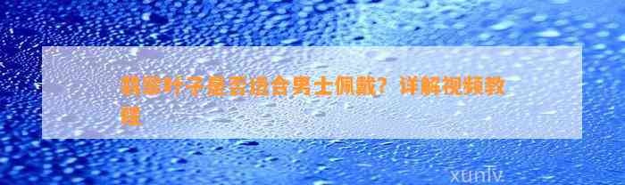 翡翠叶子是不是适合男士佩戴？详解视频教程