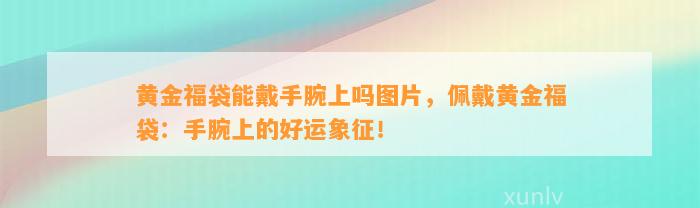 黄金福袋能戴手腕上吗图片，佩戴黄金福袋：手腕上的好运象征！