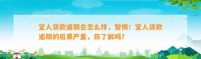 宜人贷款逾期会怎么样，警惕！宜人贷款逾期的后果严重，你了解吗？