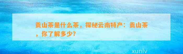 贡山茶是什么茶，探秘云南特产：贡山茶，你熟悉多少？