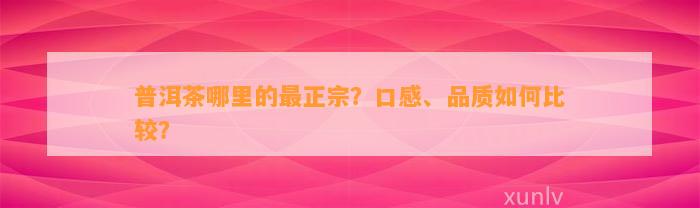 普洱茶哪里的最正宗？口感、品质怎样比较？