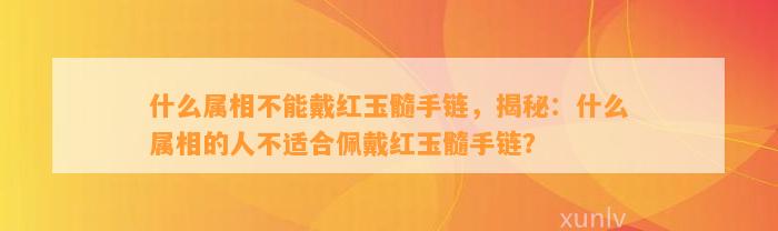 什么属相不能戴红玉髓手链，揭秘：什么属相的人不适合佩戴红玉髓手链？