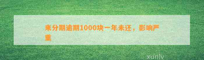 来分期逾期1000块一年未还，影响严重