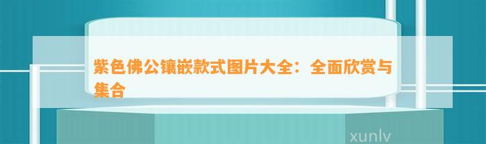 紫色佛公镶嵌款式图片大全：全面欣赏与集合