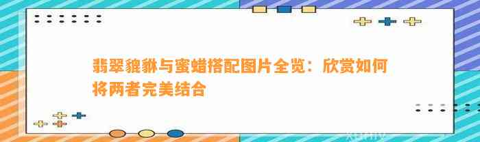 翡翠貔貅与蜜蜡搭配图片全览：欣赏怎样将两者完美结合