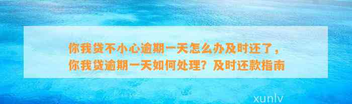 你我贷不小心逾期一天怎么办及时还了，你我贷逾期一天如何处理？及时还款指南