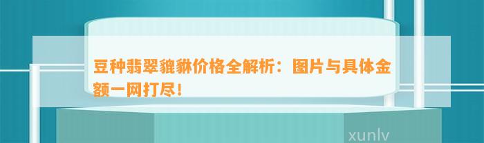 豆种翡翠貔貅价格全解析：图片与具体金额一网打尽！