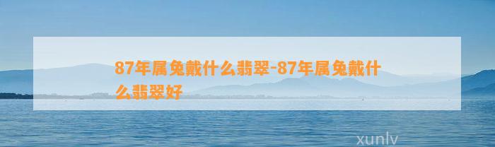 87年属兔戴什么翡翠-87年属兔戴什么翡翠好