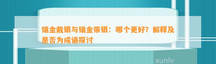 镶金戴银与镶金带银：哪个更好？解释及是不是为成语探讨