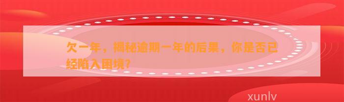 欠一年，揭秘逾期一年的后果，你是否已经陷入困境？