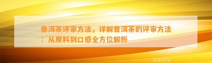 普洱茶评审方法，详解普洱茶的评审方法：从原料到口感全方位解析