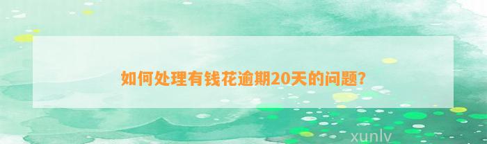 如何处理有钱花逾期20天的问题？