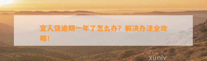 宜人贷逾期一年了怎么办？解决办法全攻略！