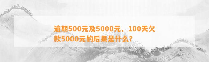 逾期500元及5000元、100天欠款5000元的后果是什么？