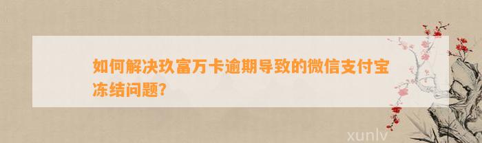 如何解决玖富万卡逾期导致的微信支付宝冻结问题？