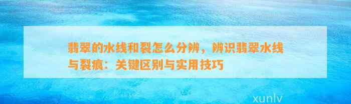 翡翠的水线和裂怎么分辨，辨识翡翠水线与裂痕：关键区别与实用技巧