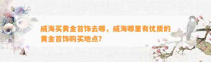 威海买黄金首饰去哪，威海哪里有优质的黄金首饰购买地点？