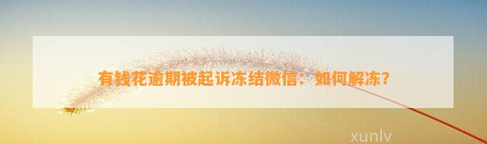 有钱花逾期被起诉冻结微信：如何解冻？