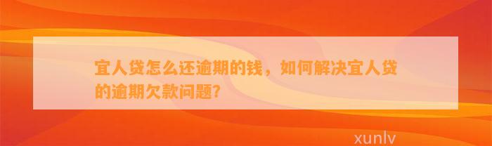 宜人贷怎么还逾期的钱，如何解决宜人贷的逾期欠款问题？