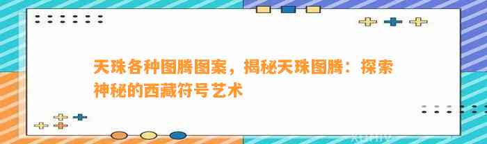 天珠各种图腾图案，揭秘天珠图腾：探索神秘的西藏符号艺术