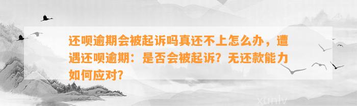 还呗逾期会被起诉吗真还不上怎么办，遭遇还呗逾期：是否会被起诉？无还款能力如何应对？