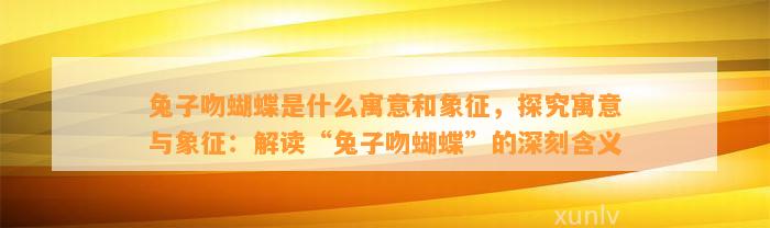 兔子吻蝴蝶是什么寓意和象征，探究寓意与象征：解读“兔子吻蝴蝶”的深刻含义