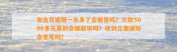 安逸花逾期一年多了会被告吗？欠款5000多元真的会被起诉吗？收到立案通知会坐牢吗？