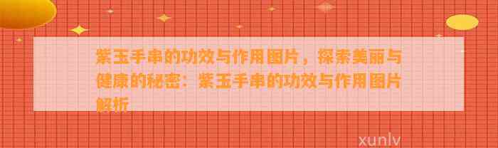 紫玉手串的功效与作用图片，探索美丽与健康的秘密：紫玉手串的功效与作用图片解析