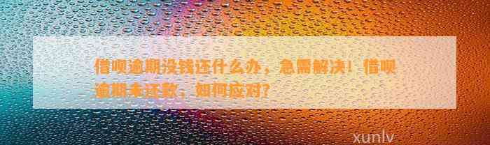 借呗逾期没钱还什么办，急需解决！借呗逾期未还款，如何应对？