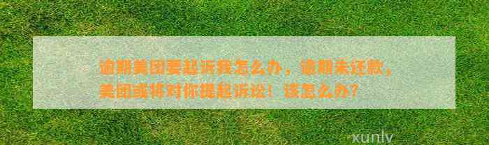 逾期美团要起诉我怎么办，逾期未还款，美团或将对你提起诉讼！该怎么办？