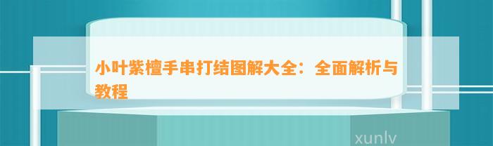 小叶紫檀手串打结图解大全：全面解析与教程