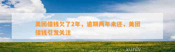 美团借钱欠了2年，逾期两年未还，美团借钱引发关注