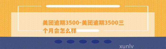 美团逾期3500-美团逾期3500三个月会怎么样