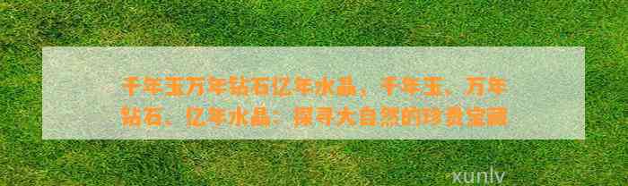 千年玉万年钻石亿年水晶，千年玉、万年钻石、亿年水晶：探寻大自然的珍贵宝藏