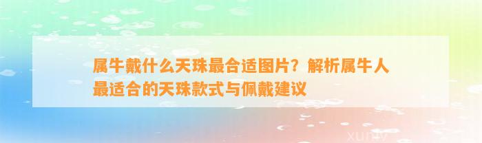 属牛戴什么天珠最合适图片？解析属牛人最适合的天珠款式与佩戴建议