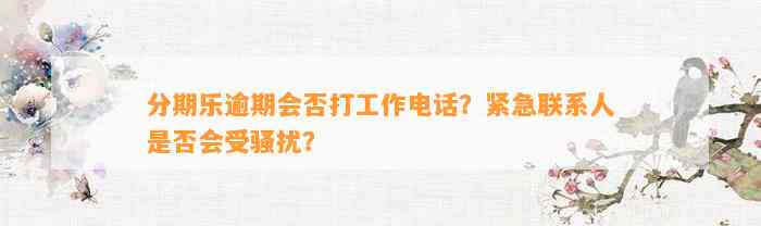 分期乐逾期会否打工作电话？紧急联系人是否会受骚扰？