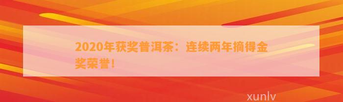 2020年获奖普洱茶：连续两年摘得金奖荣誉！