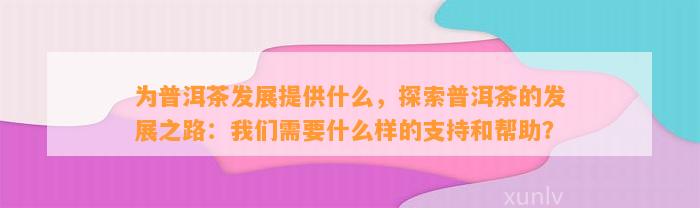 为普洱茶发展提供什么，探索普洱茶的发展之路：我们需要什么样的支持和帮助？