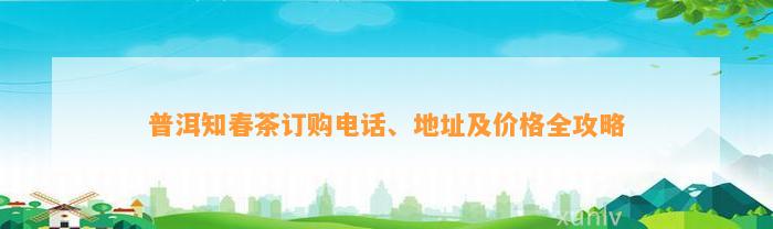 普洱知春茶订购电话、地址及价格全攻略