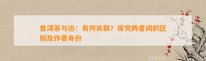 普洱茶与迅：有何关联？探究两者间的区别及作者身份