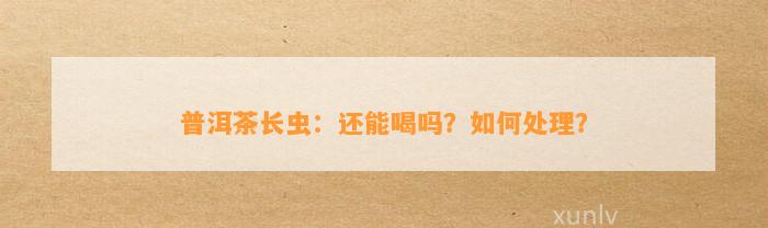 普洱茶长虫：还能喝吗？怎样解决？