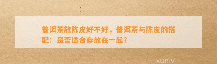 普洱茶放陈皮好不好，普洱茶与陈皮的搭配：是否适合存放在一起？