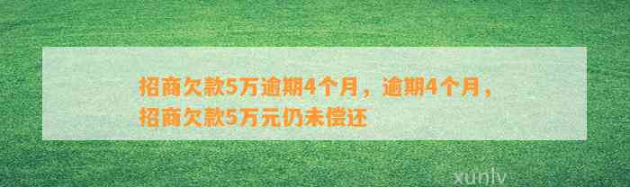 招商欠款5万逾期4个月，逾期4个月，招商欠款5万元仍未偿还