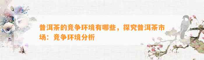 普洱茶的竞争环境有哪些，探究普洱茶市场：竞争环境分析