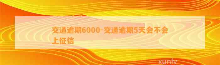 交通逾期6000-交通逾期5天会不会上征信