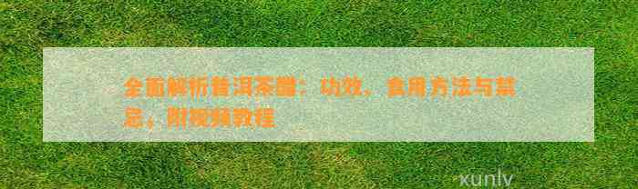 全面解析普洱茶醋：功效、食用方法与禁忌，附视频教程