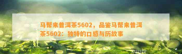 马帮来普洱茶5602，品鉴马帮来普洱茶5602：特别的口感与历故事