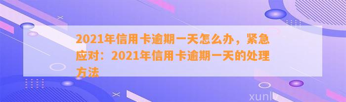 2021年信用卡逾期一天怎么办，紧急应对：2021年信用卡逾期一天的处理方法