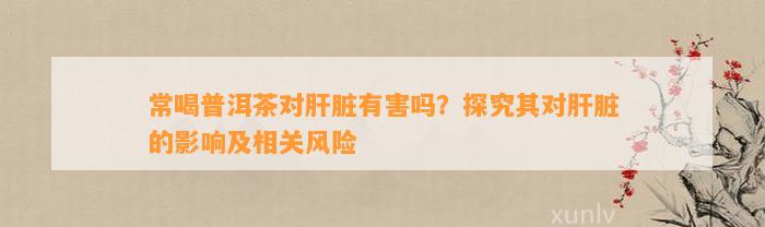 常喝普洱茶对肝脏有害吗？探究其对肝脏的影响及相关风险